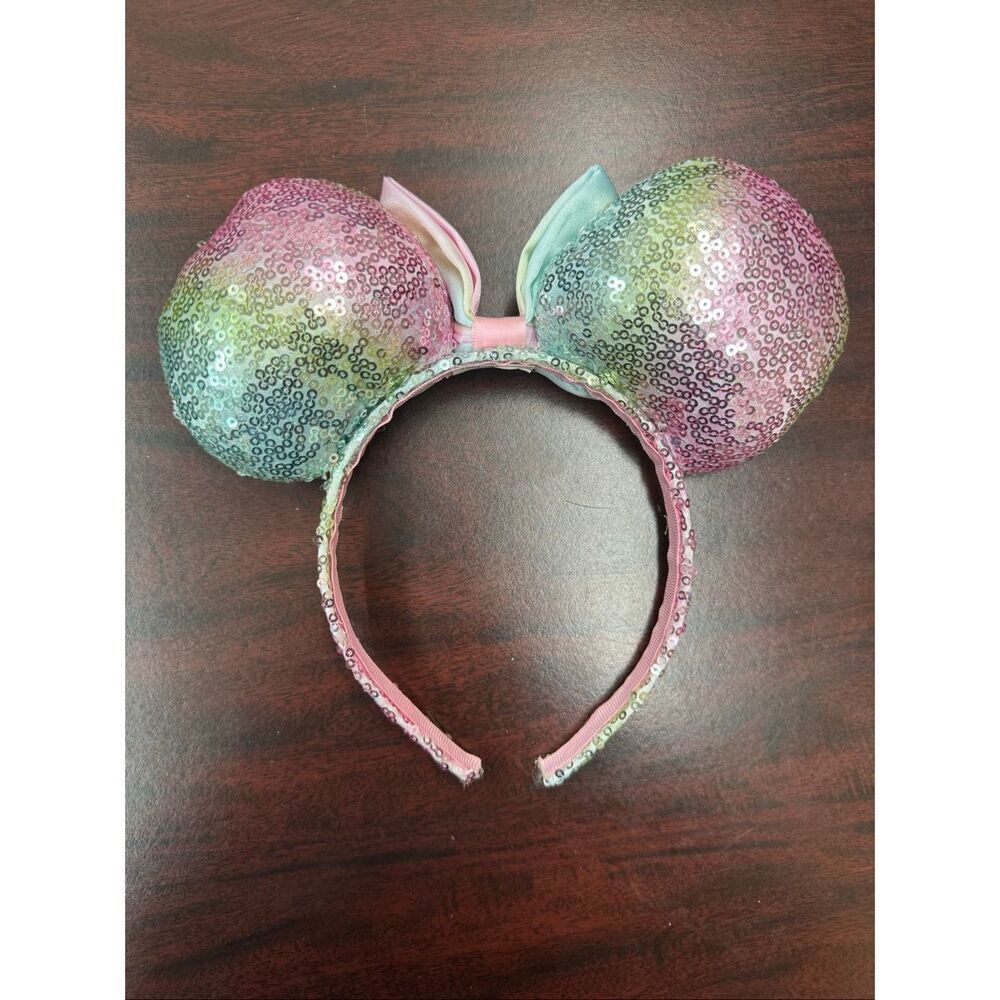Disney Kids Minnie Mouse Pastel Sequin Ears Headband - Picture 2 of 3